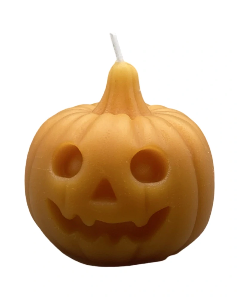 Medová halloweenská dýně – Svíčka ze včelího vosku - malá