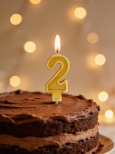 Svíčka na dort z včelího vosku – Číslice 2