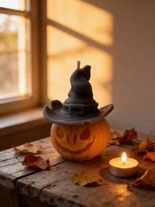 Halloweenská svíčka ze včelího vosku 